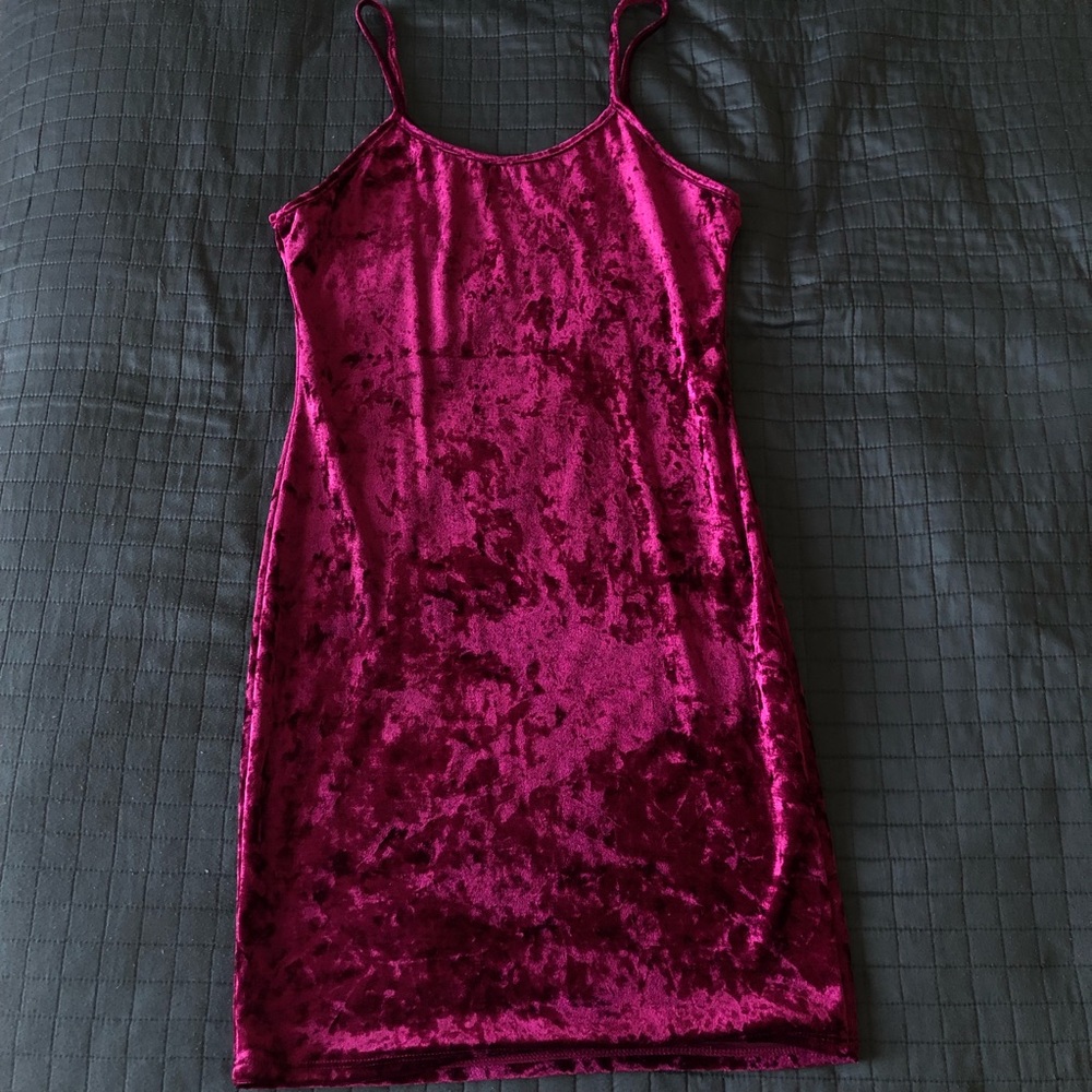 Purple/Magenta Velvet Mini Dress